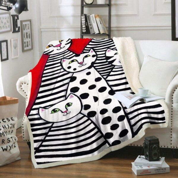 Cat Fleece Blanket Sherpa Blanket