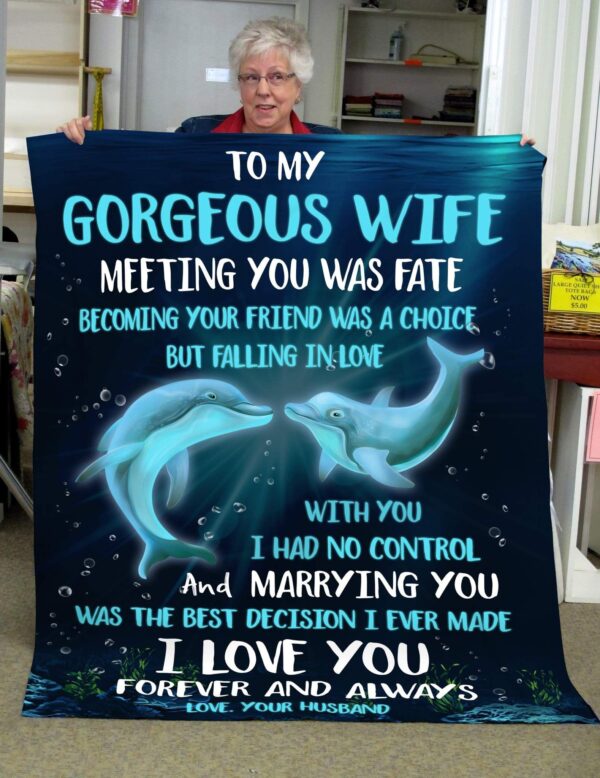 Dolphin To My Wife Fleece Blanket Sherpa Blanket