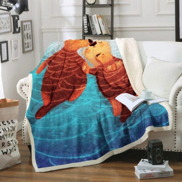 Otter Fleece Blanket Sherpa Blanket