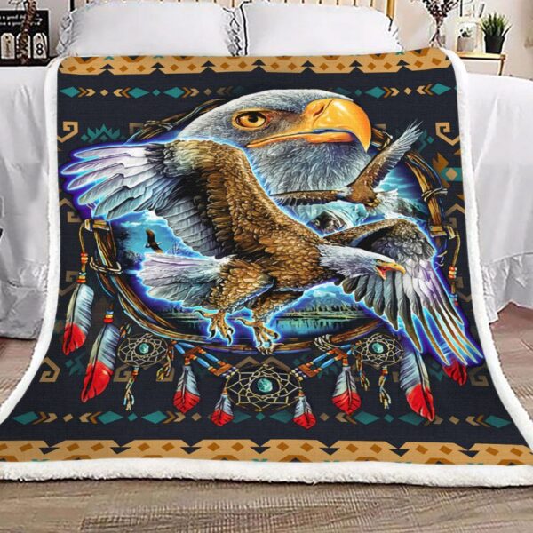 Native American Eagle Fleece Blanket Sherpa Blanket