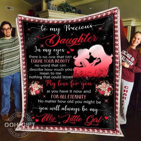 Daughter My Little Girl Fleece Blanket Sherpa Blanket