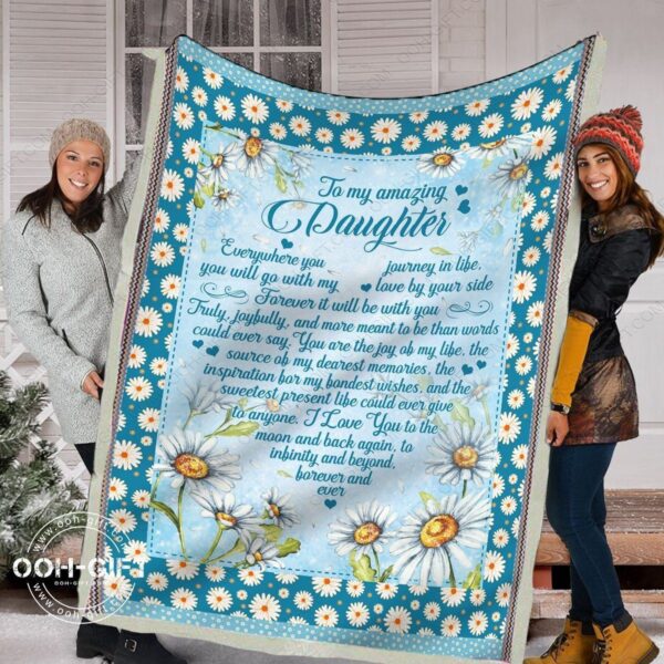 To My Amazing Daughter Fleece Blanket Sherpa Blanket