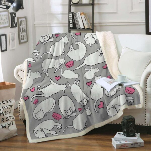 Cat Fleece Blanket Sherpa Blanket