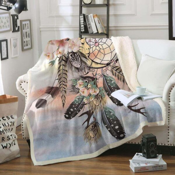Moon Dreamcatcher Fleece Blanket Sherpa Blanket