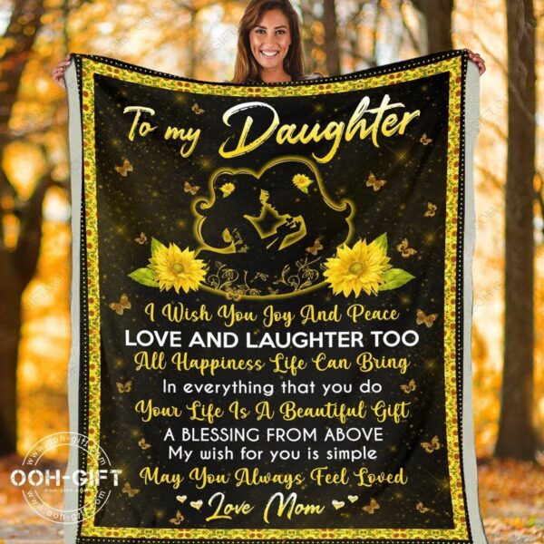 Daughter Always Feel Loved Fleece Blanket Sherpa Blanket