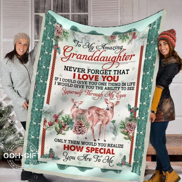 Granddaughter I Love You Fleece Blanket Sherpa Blanket