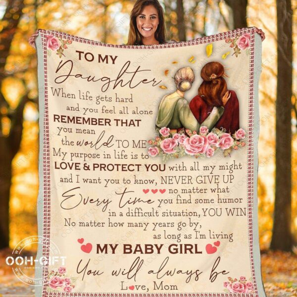 Daughter Never Give Up Fleece Blanket Sherpa Blanket