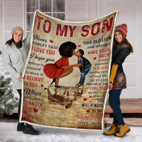 To My Son Fleece Blanket Sherpa Blanket