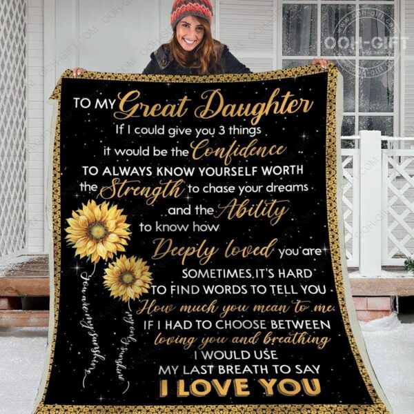 To My Great Daughter Fleece Blanket Sherpa Blanket