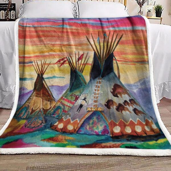 Native American Fleece Blanket Sherpa Blanket