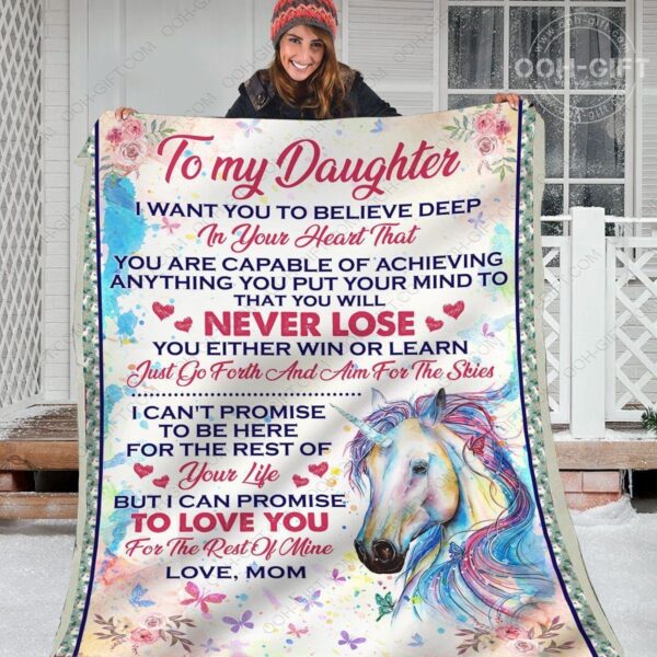 Daughter Love You Fleece Blanket Sherpa Blanket