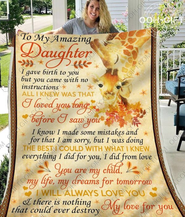Daughter My Child Fleece Blanket Sherpa Blanket