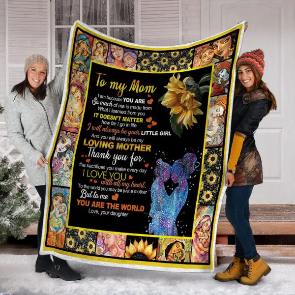 To My Mom from Daughter Sunflower Fleece Blanket Sherpa Blanket