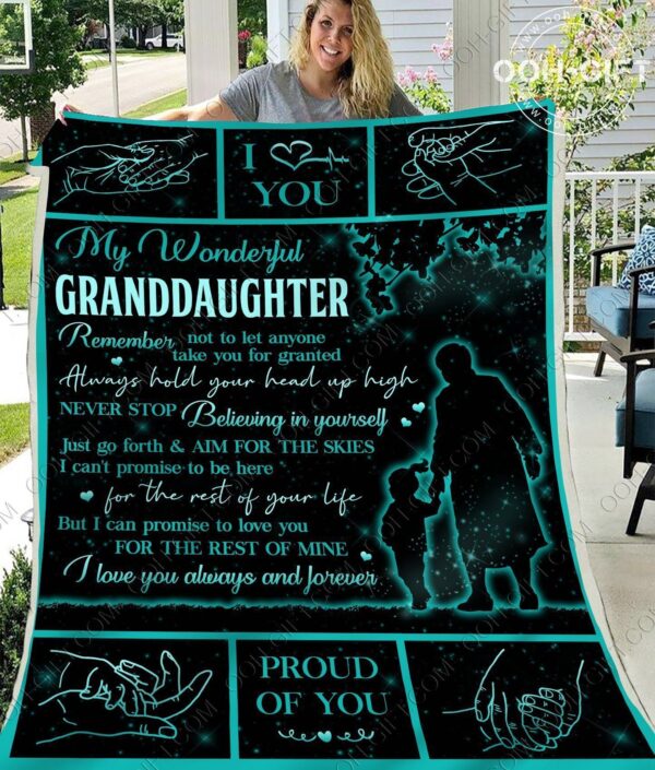 My Wonderful Granddaughter Fleece Blanket Sherpa Blanket