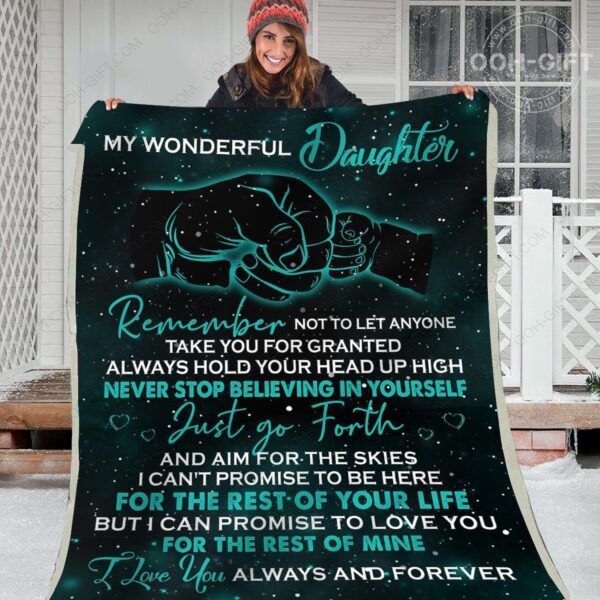 Daughter My Wonderful Daughter Fleece Blanket Sherpa Blanket
