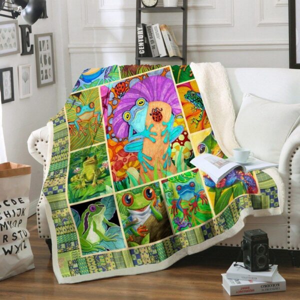 Frog Fleece Blanket Sherpa Blanket