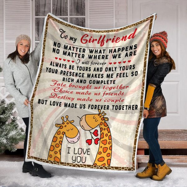 Giraffe To My Girl Friend Fleece Blanket Sherpa Blanket