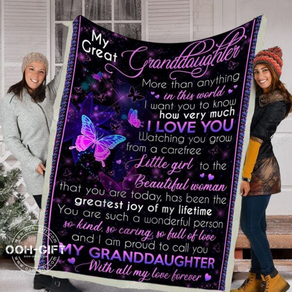 Granddaughter All My Love Fleece Blanket Sherpa Blanket