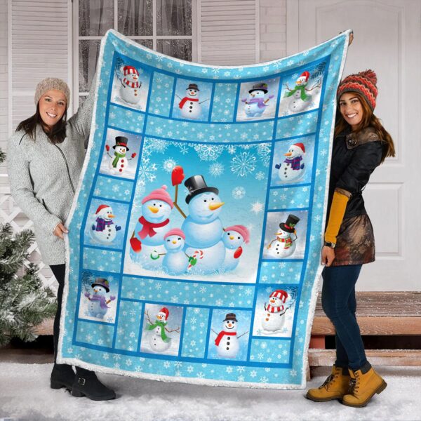 Snowman Fleece Blanket Sherpa Blanket