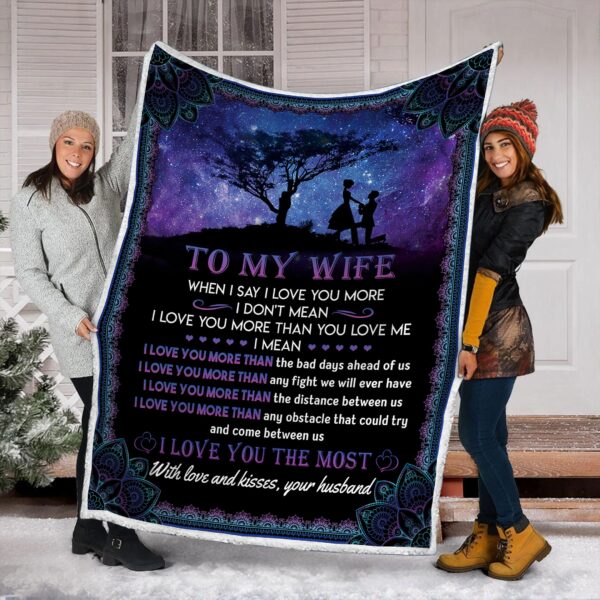 To My Wife Fleece Blanket Sherpa Blanket