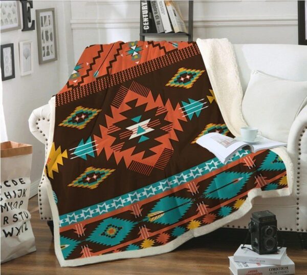 Native American Fleece Blanket Sherpa Blanket