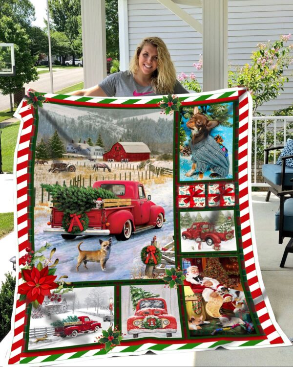 Chihuahua Christmas Fleece Blanket Sherpa Blanket