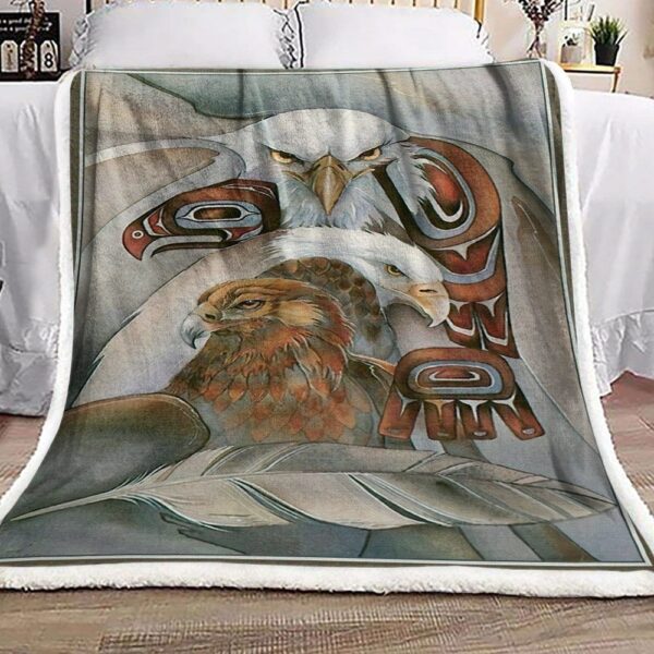 Native American Eagle Fleece Blanket Sherpa Blanket