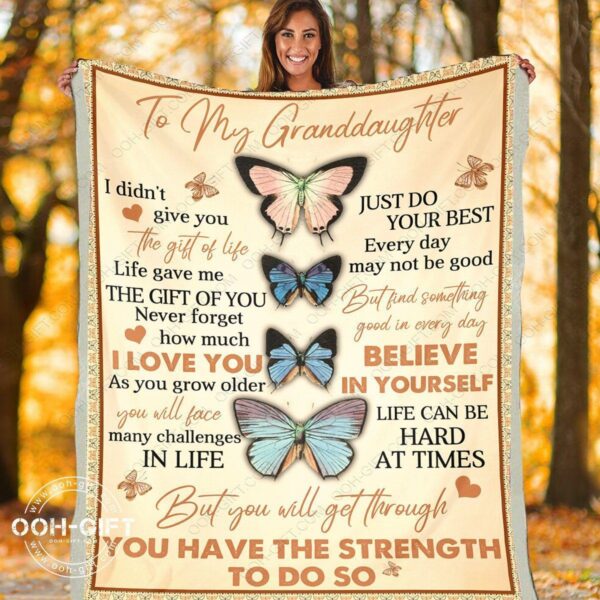 Granddaughter Believe In Yourself Fleece Blanket Sherpa Blanket