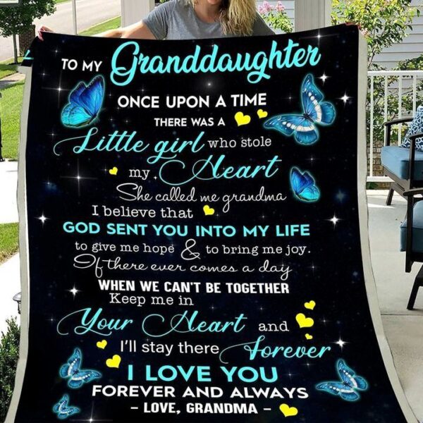 To My Granddaughter Fleece Blanket Sherpa Blanket