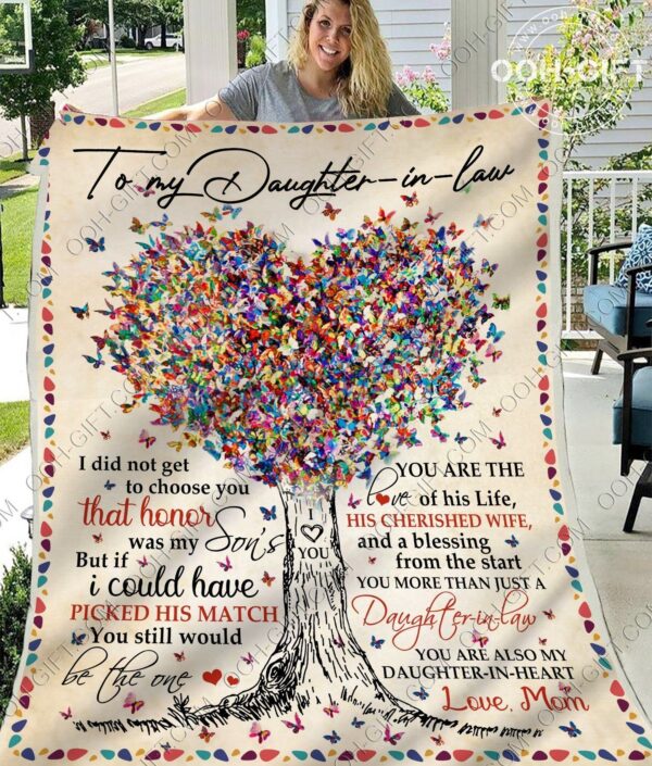Daughter In Law Love You Fleece Blanket Sherpa Blanket