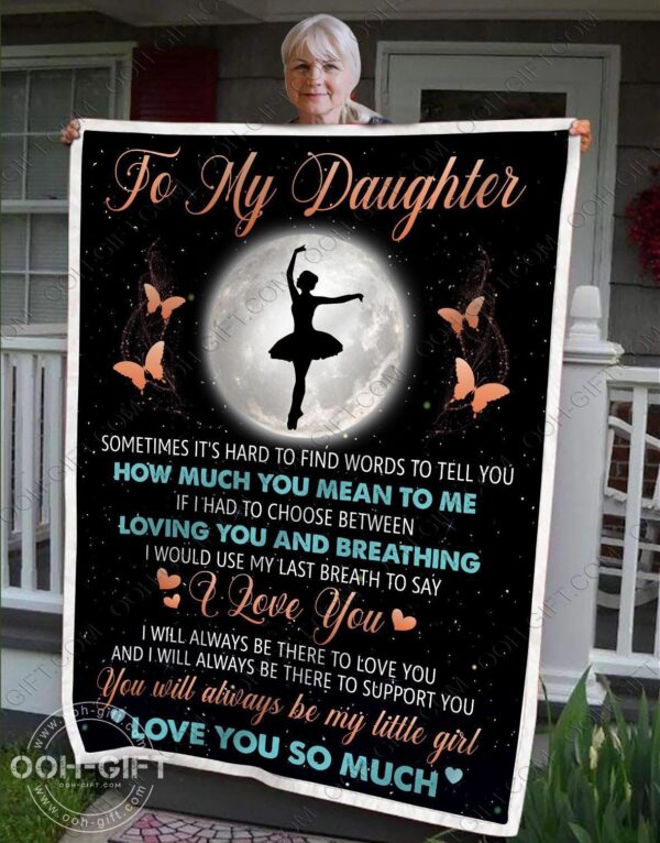 Daughter Say I Love You Fleece Blanket Sherpa Blanket