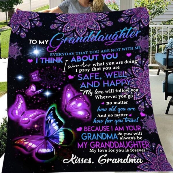 To My Granddaughter Fleece Blanket Sherpa Blanket