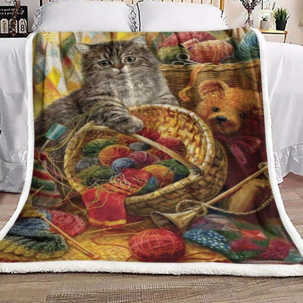 Cat Fleece Blanket Sherpa Blanket
