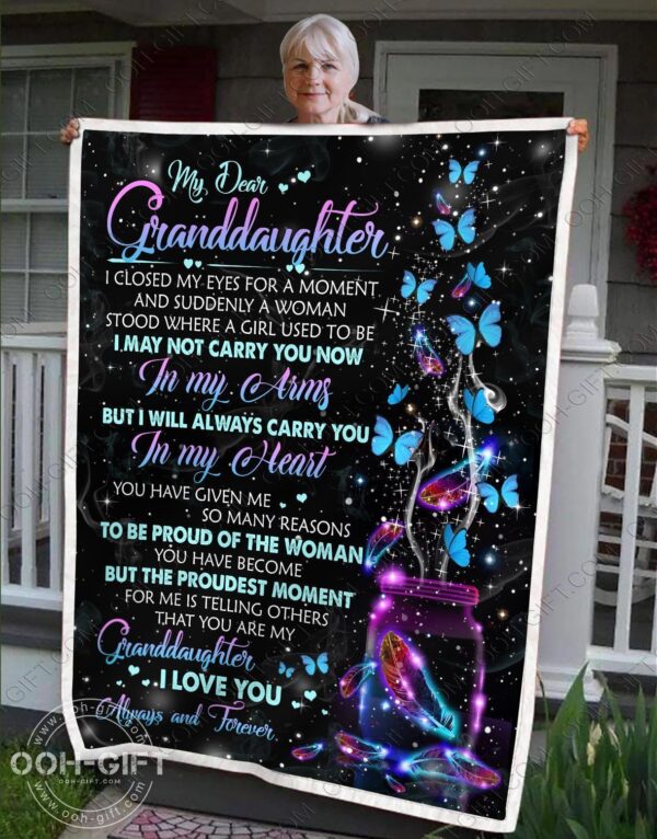 Granddaughter Proud Of You Fleece Blanket Sherpa Blanket