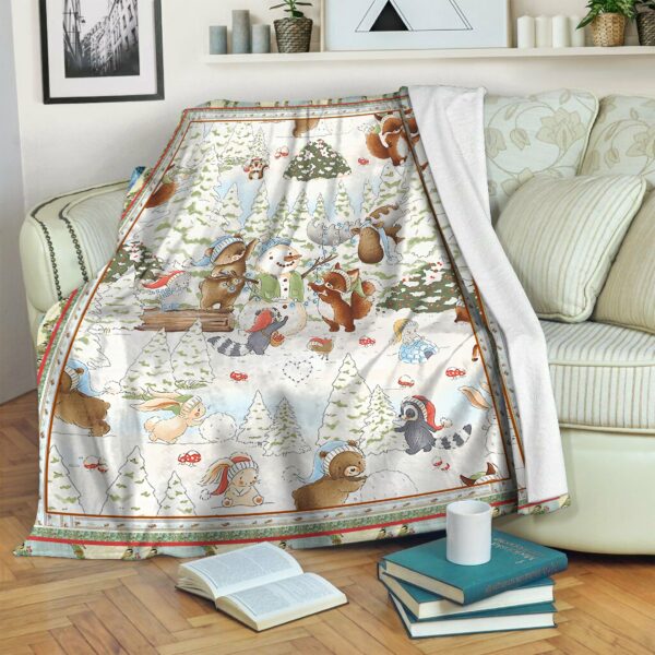 Snowman Fleece Blanket Sherpa Blanket