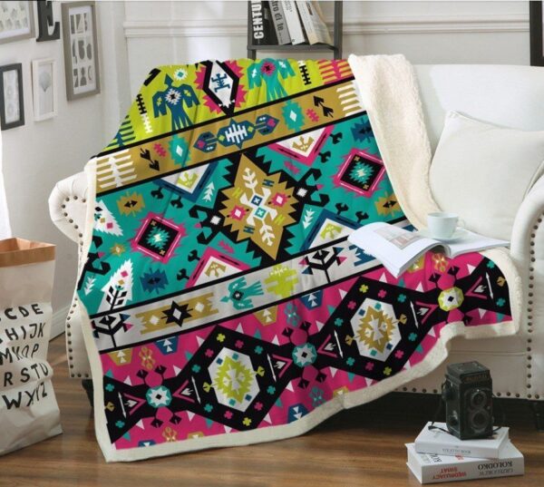 Native American Fleece Blanket Sherpa Blanket