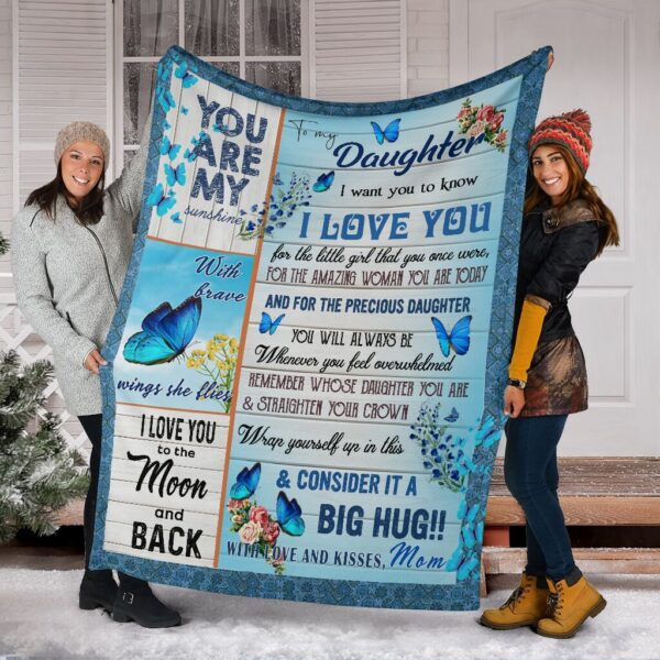 To My Daughter Fleece Blanket Sherpa Blanket