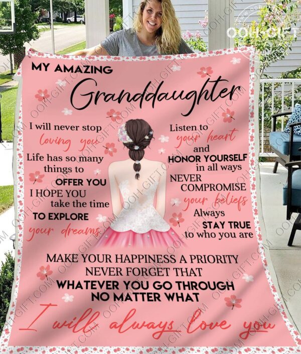 Granddaughter Amazing Granddaughter Fleece Blanket Sherpa Blanket