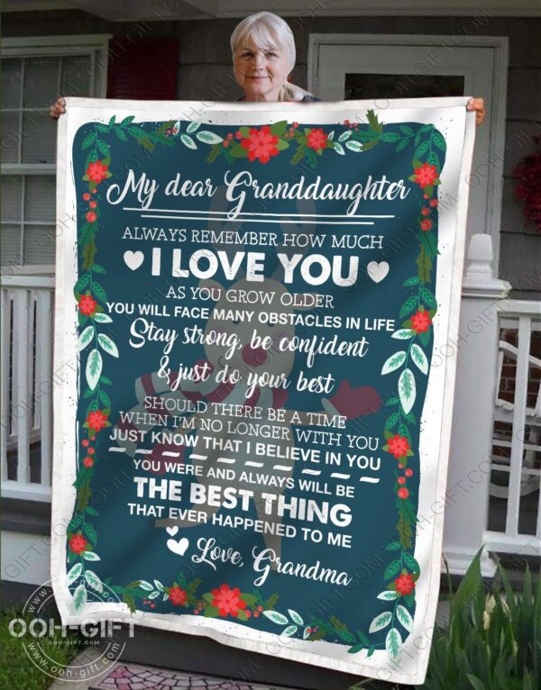 Granddaughter Always Remember Fleece Blanket Sherpa Blanket