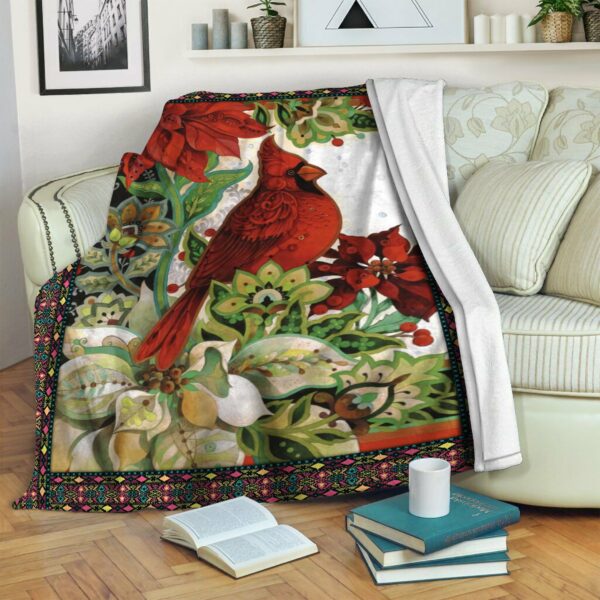 Cardinal Fleece Blanket Sherpa Blanket