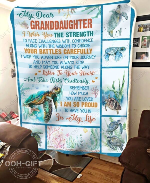 Granddaughter Proud Of You Fleece Blanket Sherpa Blanket