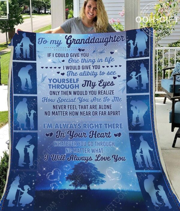 Granddaughter Always Remember Fleece Blanket Sherpa Blanket