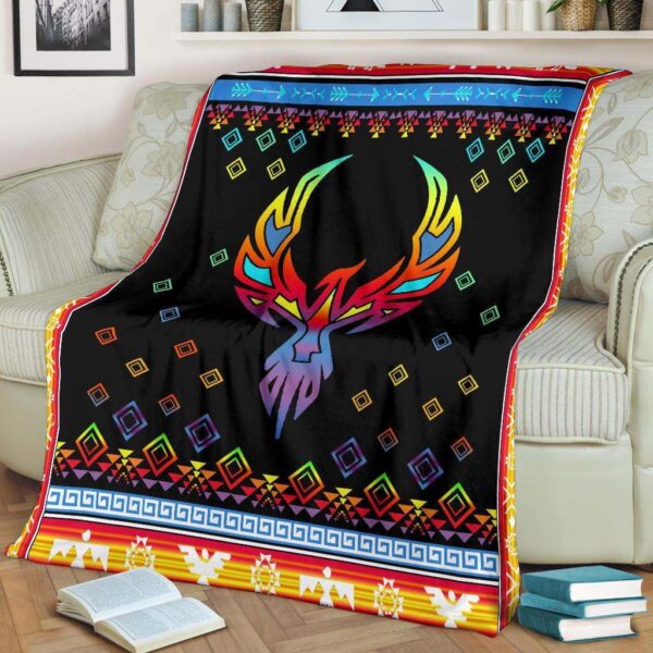 Phoenix Rising Native American Pride Fleece Blanket Sherpa Blanket