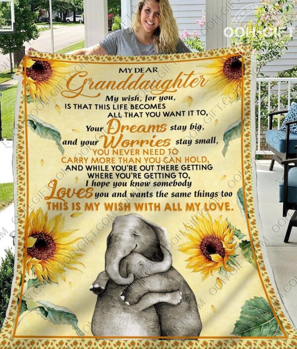 To My Dear Granddaughter Fleece Blanket Sherpa Blanket