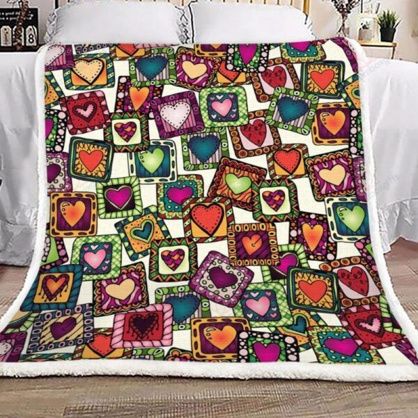 Valentine Heart Fleece Blanket Sherpa Blanket