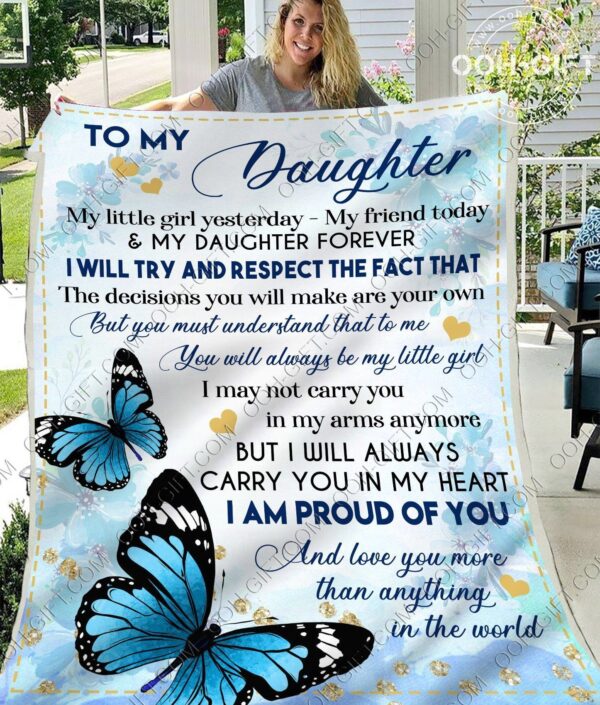 Daughter Proud Of You Fleece Blanket Sherpa Blanket