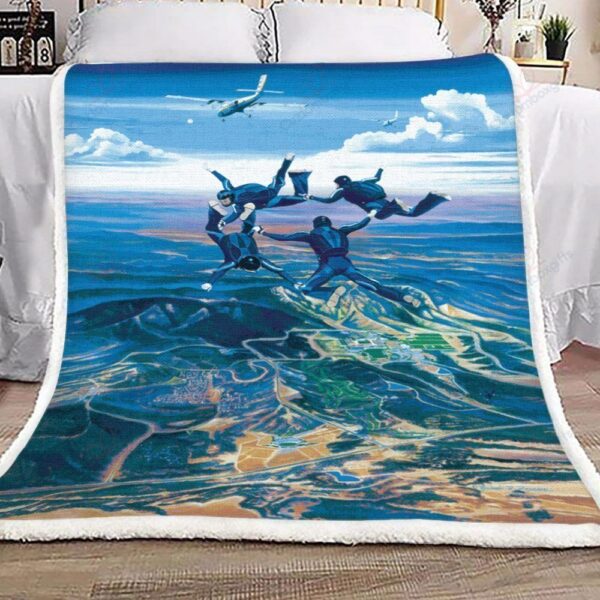 Parachuting Fleece Blanket Sherpa Blanket