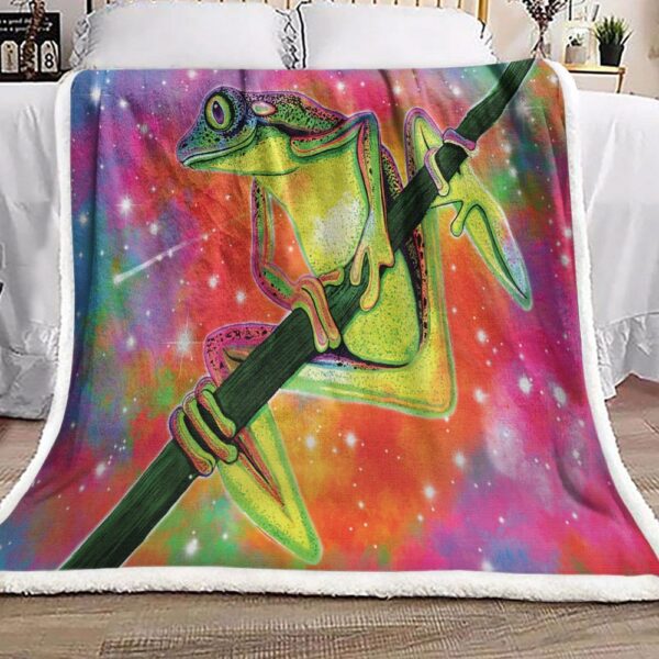 Rainbow Tree Frog Fleece Blanket Sherpa Blanket