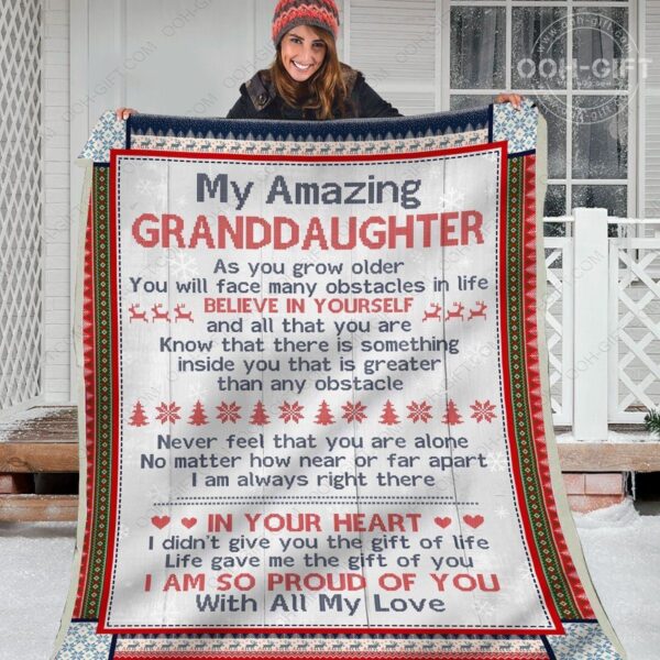 Granddaughter With All My Love Fleece Blanket Sherpa Blanket