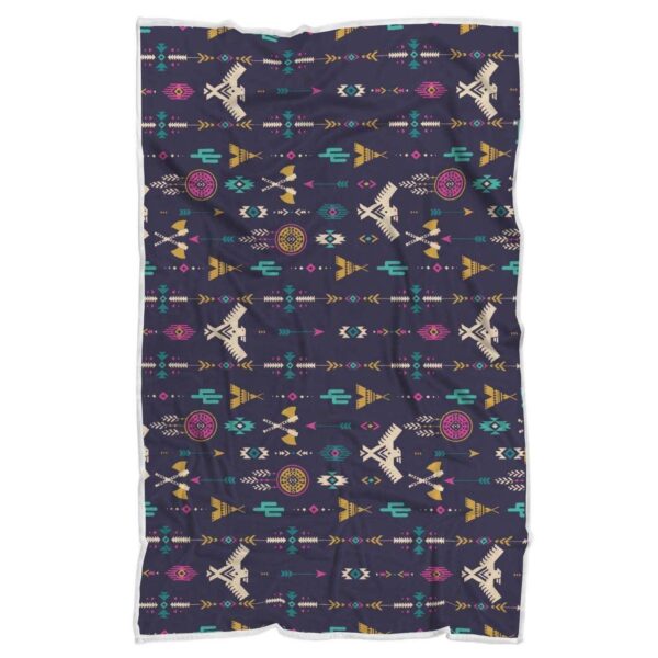 Native American Eagle Indian Pattern Fleece Blanket Sherpa Blanket